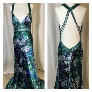 NWT Gorgeous beaded Cachet gown